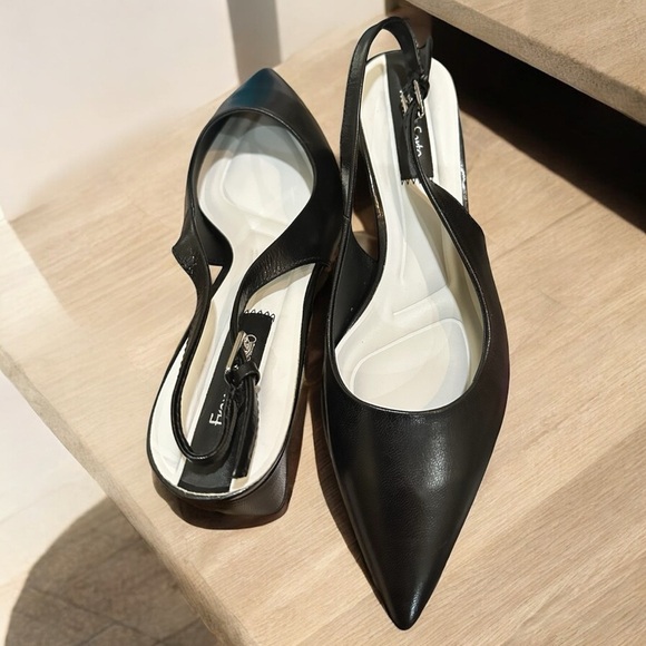 Franco Sarto Racer Slingback Pumps - Black - size: 7.5 Wide (EU 38), New - Picture 5 of 10